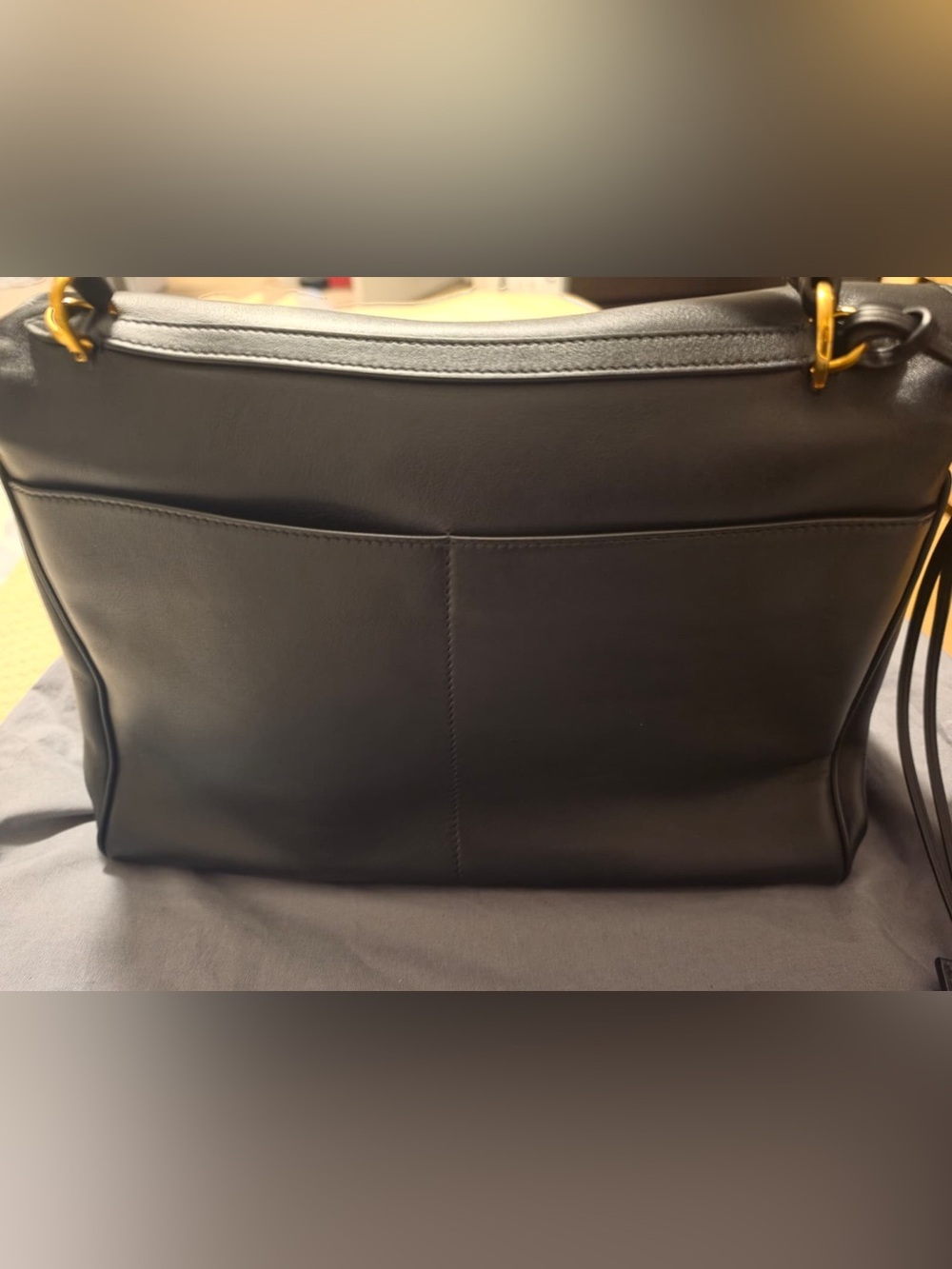 Balenciaga Black Leather Shoulder Bag with Gold Hardware - Picture 5 of 10